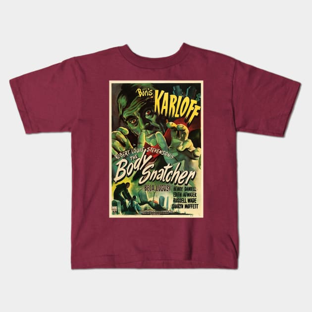 boris karloff body snatcher Kids T-Shirt by UNDER THE QUARTER